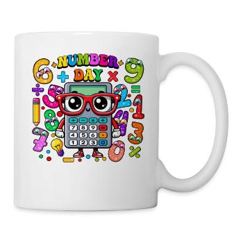 Journée des nombres : un design coloré pour enfants sur le thème des mathématiques - Mug blanc - blanc - Droite