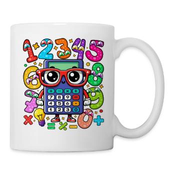 Robot mathématique fantaisiste avec chiffres numérotés - Mug blanc - blanc - Droite