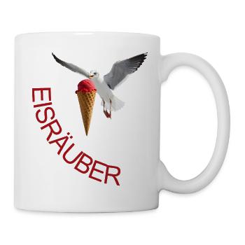 Möwe mit Eiscreme Eisräuber - Tasse - Weiß - Rechts