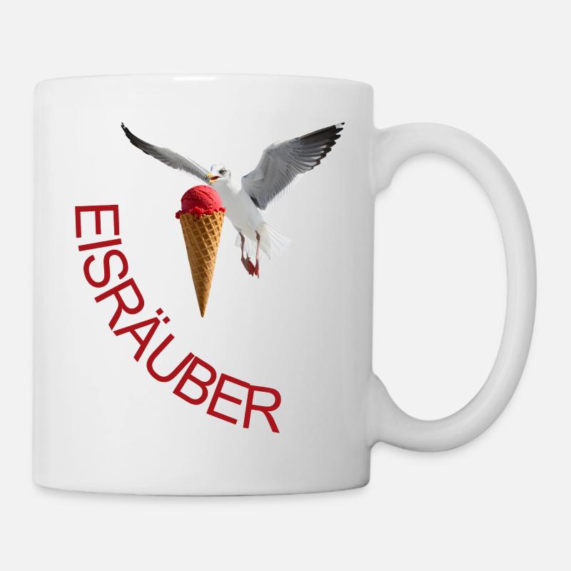 Möwe mit Eiscreme Eisräuber - Tasse - Weiß