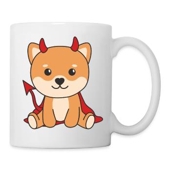 Shiba inu Joyeux costume de diable d’Halloween - Mug blanc - blanc - Droite