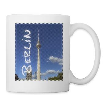 Berlin TV Tower Neon Design - Mug - white - Right