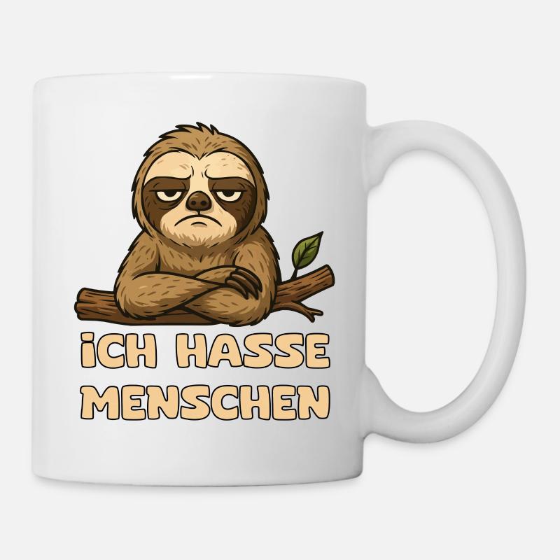 Humorvoller Faultier-Spruch mit Ironie - Tasse - Weiß