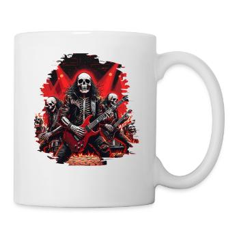 Halloween Skeleton Skull Rock Metal Guitar - Mug - white - Right