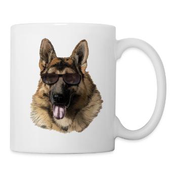 Cool German Shepherd with Sunglasses - Mug - white - Right