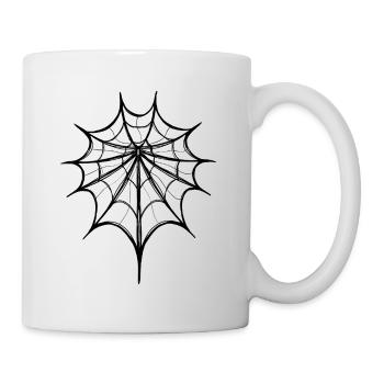 Abstraktes Spinnennetz – Line Art  - Tasse - Weiß - Rechts