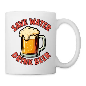 Save Water Drink Beer Humor Design - Mug - white - Right
