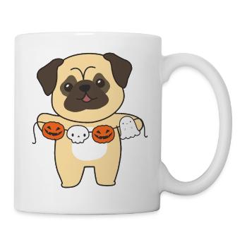 Pug Happy Halloween Dog Costume - Mug - white - Right