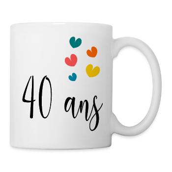 40. 40 YEARS. 40th ANNIVERSARY. 40 YEARS ANNIVERSARY. - Mug - white - Right