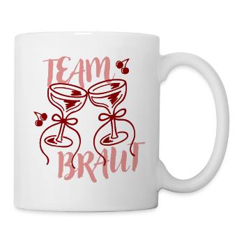 Team Braut – Kirschgläser - Tasse - Weiß - Rechts