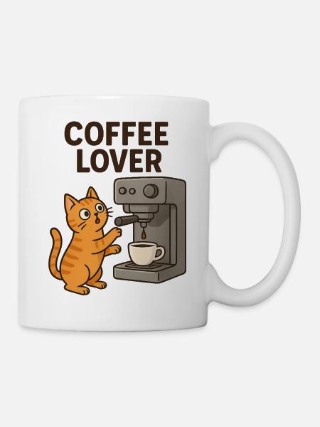 Katzenliebe Kaffee Motiv - Tasse - Weiß