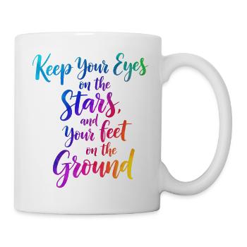Inspirierendes Zitat mit Sternenverlauf - Tasse - Weiß - Rechts