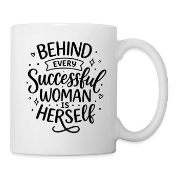 Behind every successful woman – Woman Power - Tasse - Weiß - Rechts