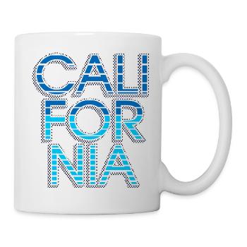 California coastal motif in shades of blue - Mug - white - Right