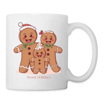 Sweet Holidays – Gingerbread Family Xmas Design - Mug - white - Right