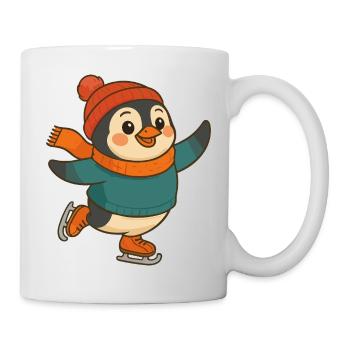 Niedliche Pinguin Skater Skating Kunst - Tasse - Weiß - Rechts