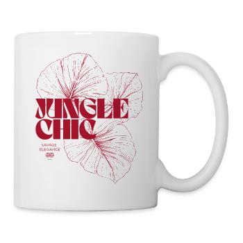 Jungle Chic Monstera Blatt Design - Tasse - Weiß - Rechts