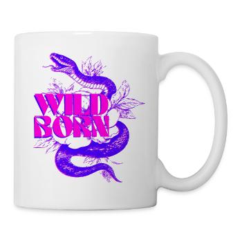 Wild Born Neon Snake with Bold Text - Mug - white - Right