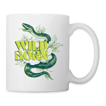 Wild geborene Schlange und Blatt Design - Tasse - Weiß - Rechts