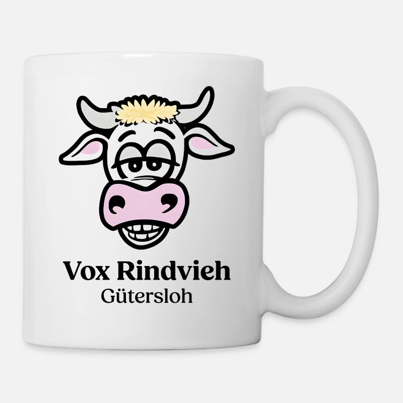 Humorvolle Kuh mit Lachgesicht - Tasse - Weiß