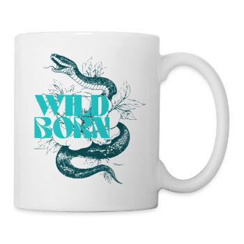 Serpent sauvage né et feuille tatouage Design - Mug blanc - blanc - Droite