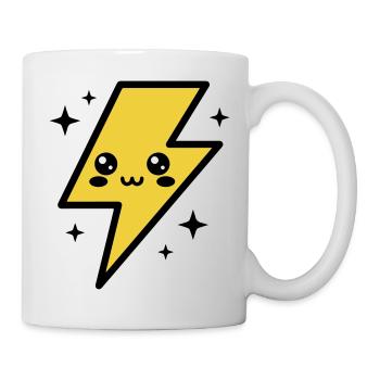 Éclair kawaii avec visage expressif - Mug blanc - blanc - Droite