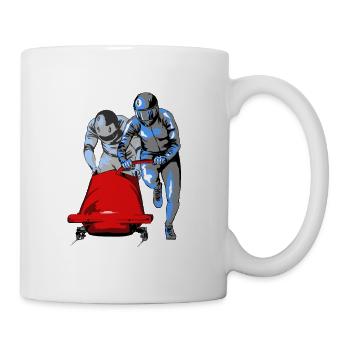 Poussée du bobeur au départ - Mug blanc - blanc - Droite