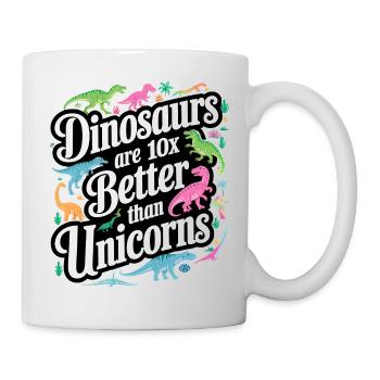 Les dinosaures éclipsent les licornes - Mug blanc - blanc - Droite