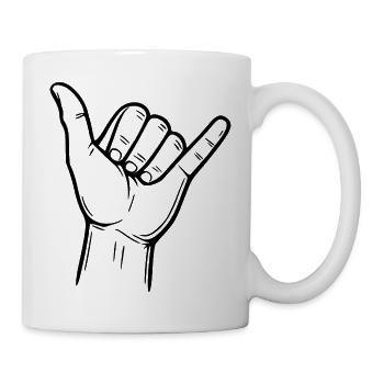 Signe de la main Shaka – Signe de surfeur - Mug blanc - blanc - Droite