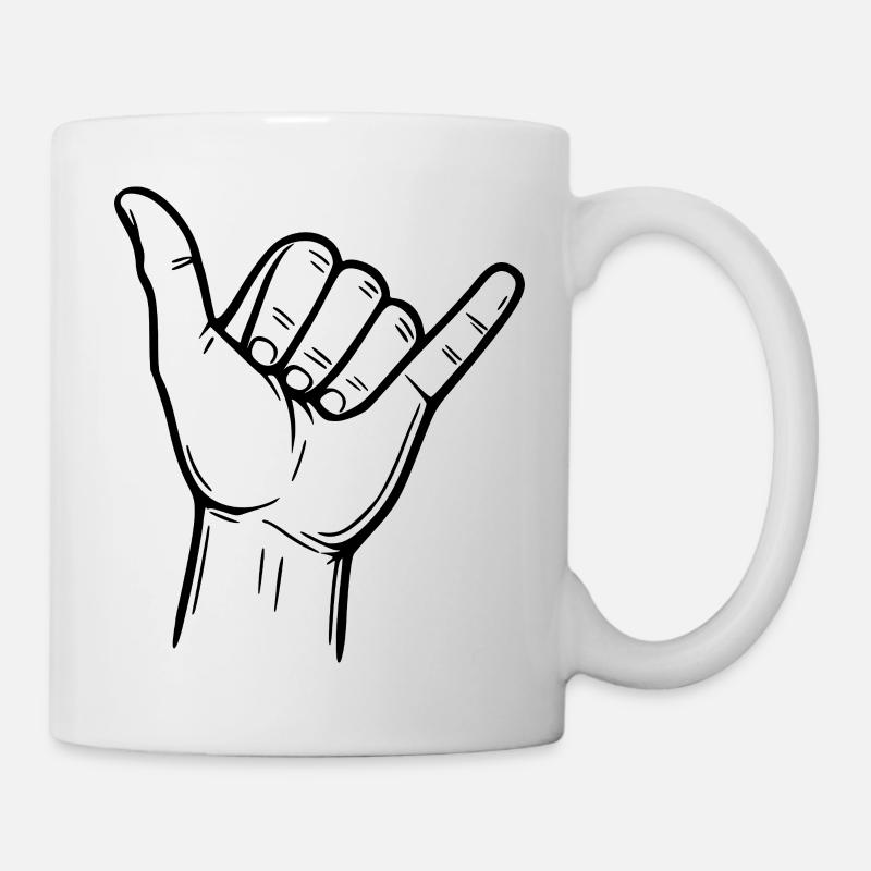 Shaka Hand Sign – Surfer Sign - Mug - white