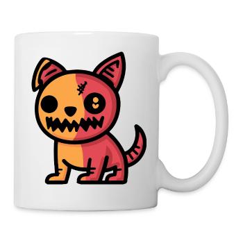 Halloween Hund Zombie - Tasse - Weiß - Rechts