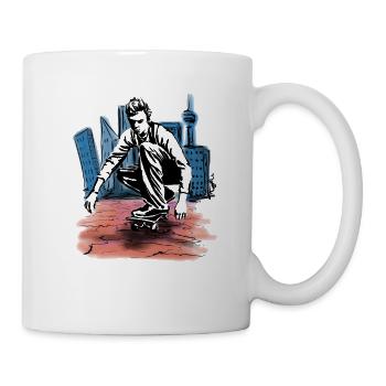 Skater im Stadtrand - Tasse - Weiß - Rechts