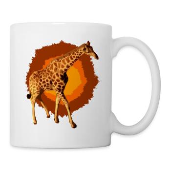 Giraffe im Sonnenfeuer - Tasse - Weiß - Rechts