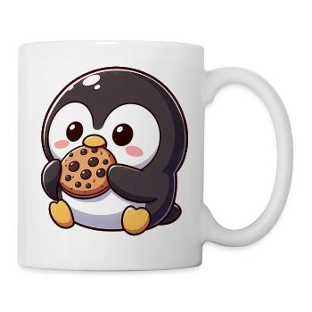 Cute Penguin Cookie Cartoon Dessert Sugar - Mug - white - Right