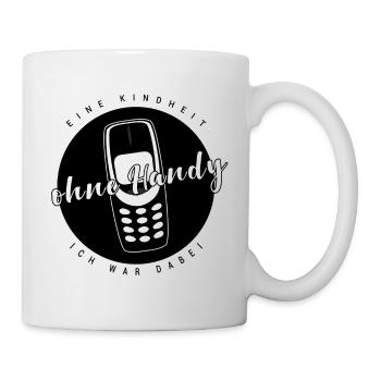 Without mobile phone retro phone design, 90s - Mug - white - Right