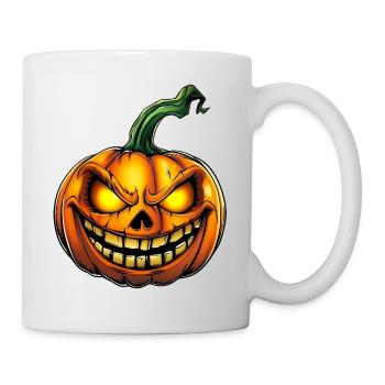citrouille d’Halloween effrayante :) - Mug blanc - blanc - Droite