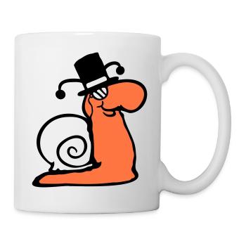 Mr Snail Sir Lord Rich Monocle Glasses Cylinder - Mug - white - Right