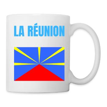 T-shirt drapeau La Réunion volcan - Mug blanc - blanc - Droite