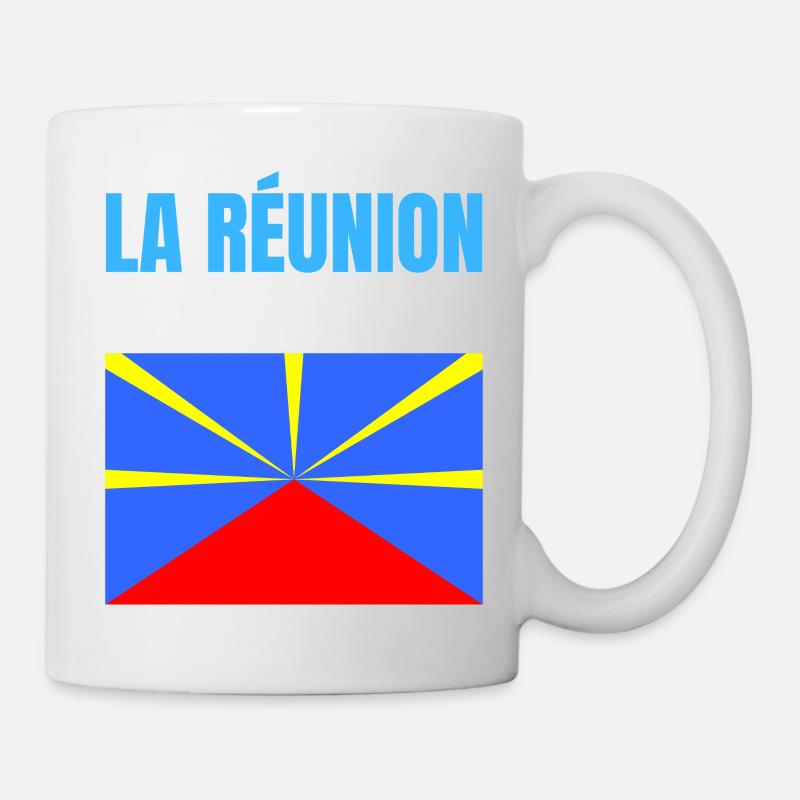 T-shirt drapeau La Réunion volcan - Mug blanc - blanc