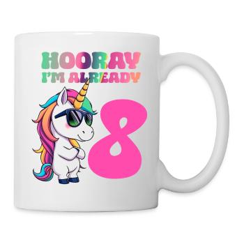 Unicorn - Hooray I am already 8 - Mug - white - Right