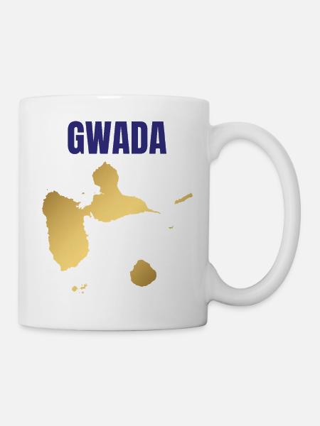 T-shirt GWADA carte dorée Antilles - Mug blanc - blanc