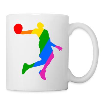 Joueur de basket-ball arc-en-ciel - Mug blanc - blanc - Droite