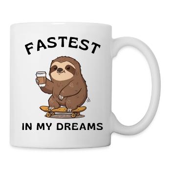 Sloth Skateboard Coffee – Le plus rapide de mes rêves - Mug blanc - blanc - Droite