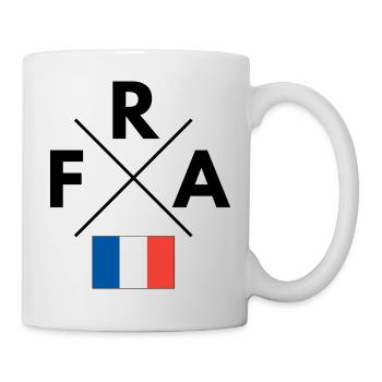 Französische Flagge mit FRA - Tasse - Weiß - Rechts