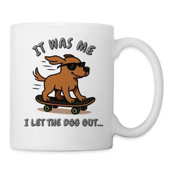 Funny Dog Design - Dog on Skateboard - Mug - white - Right