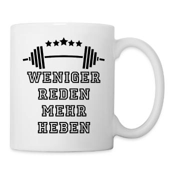 Weniger Reden GYM: Fokus & Power - Tasse - Weiß - Rechts