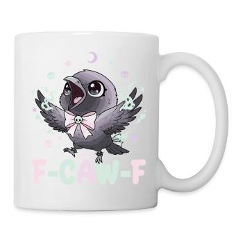Kawaii Pastel Goth Black Crow F-Caw-F - Mug - white - Right