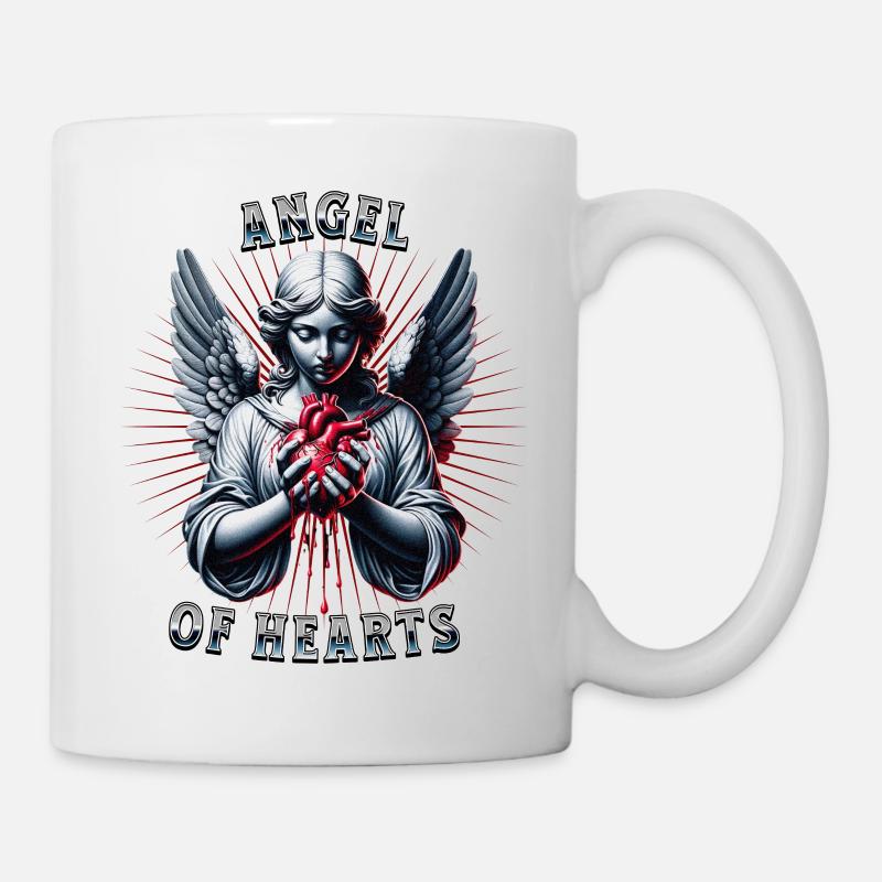 Engel mit blutendem Herz - Tasse - Weiß