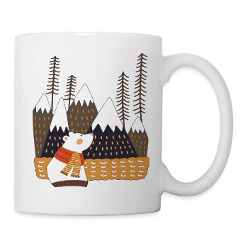 Winterwald mit Eisbär - Tasse - Weiß - Rechts