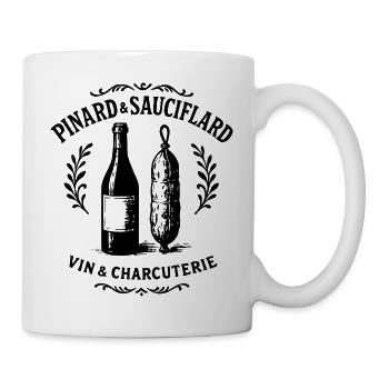 Pinard & Sauciflard – Wein und Charcuterie - Tasse - Weiß - Rechts